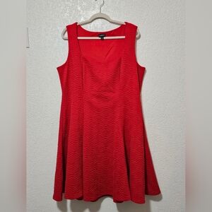 Torrid Red Textured Knit Sweetheart Fit & Flare Dress Sleeveless Lined Size 2X